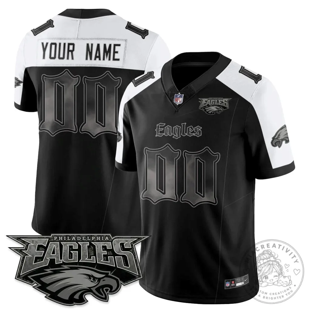 Philly Eagles Black Gothic Style Football Jersey