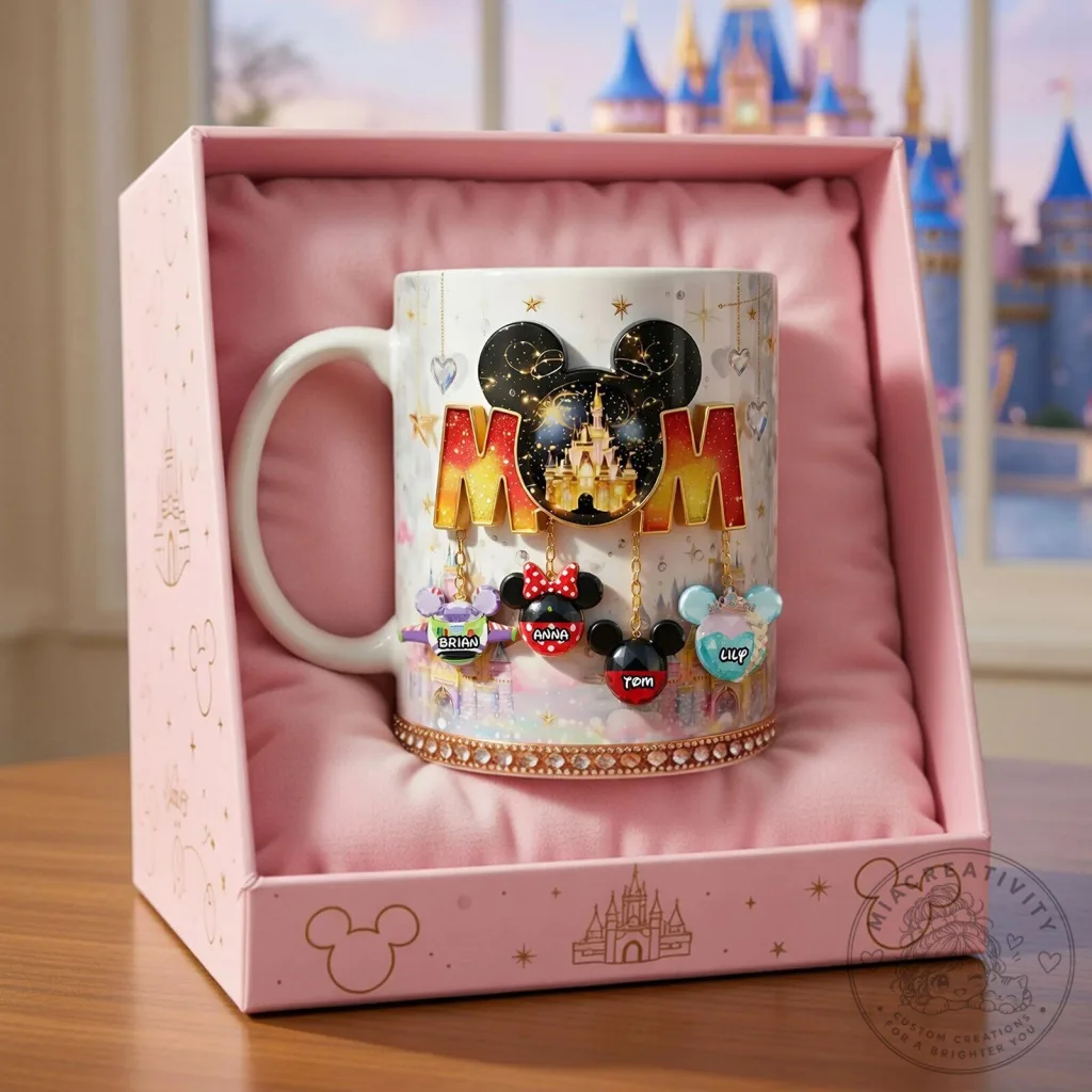 Disney Mickey Mouse Mom Castle Personalized Coffee Mug