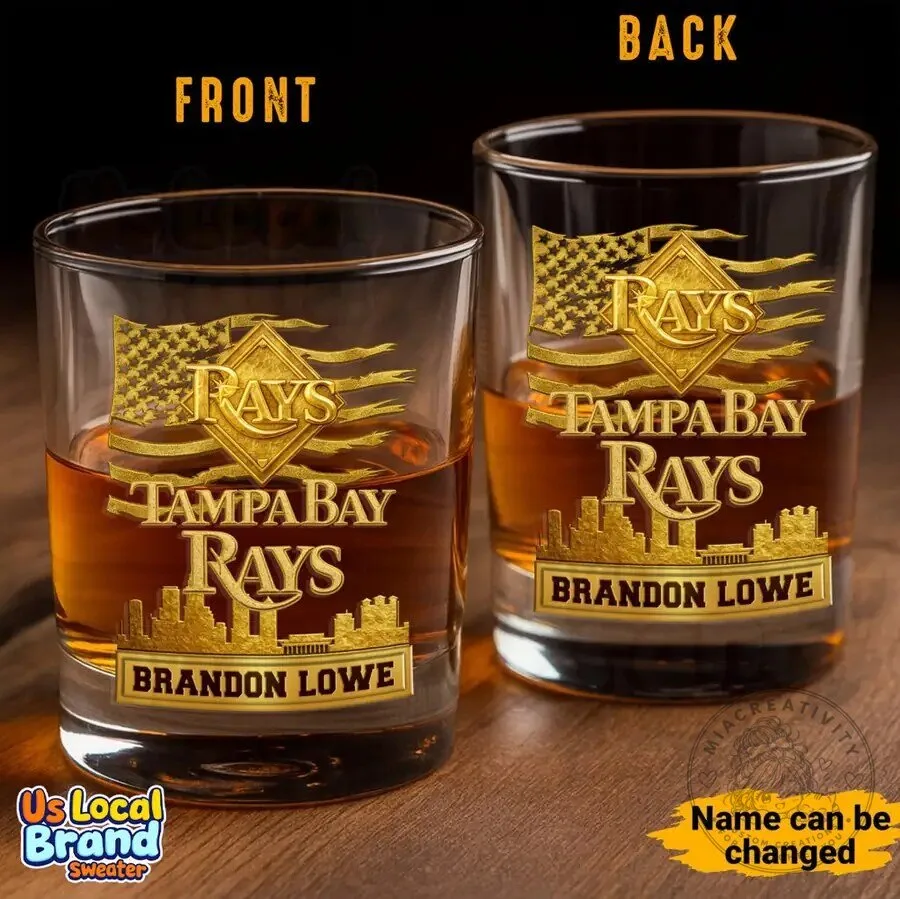 Tampa Bay Rays MLB Baseball Team Personalized Whiskey Glass 8 Tampa Bay Rays MLB Baseball Team Personalized Whiskey Glass