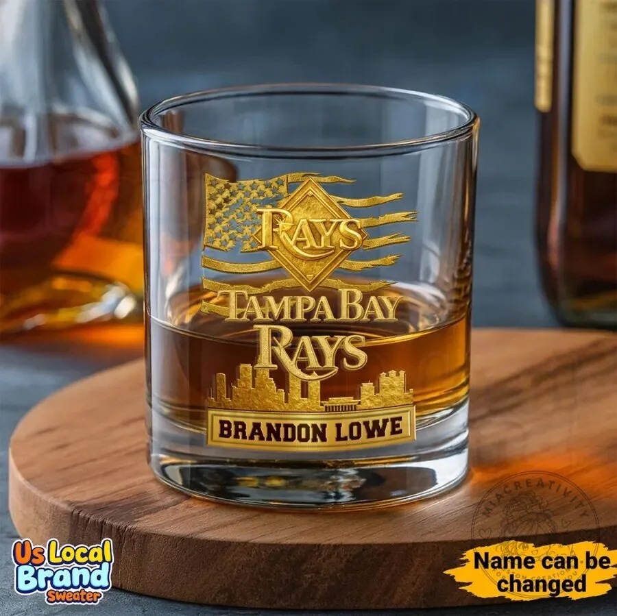 Tampa Bay Rays MLB Baseball Team Personalized Whiskey Glass 9 Tampa Bay Rays MLB Baseball Team Personalized Whiskey Glass