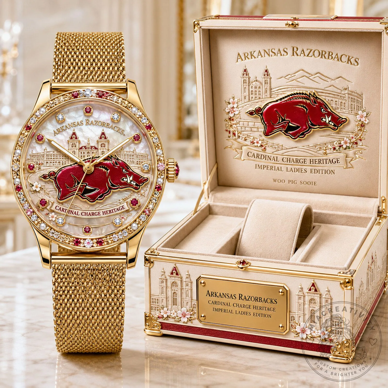 Arkansas Razorbacks Cardinal Charge Heritage Imperial Ladies Edition Watch