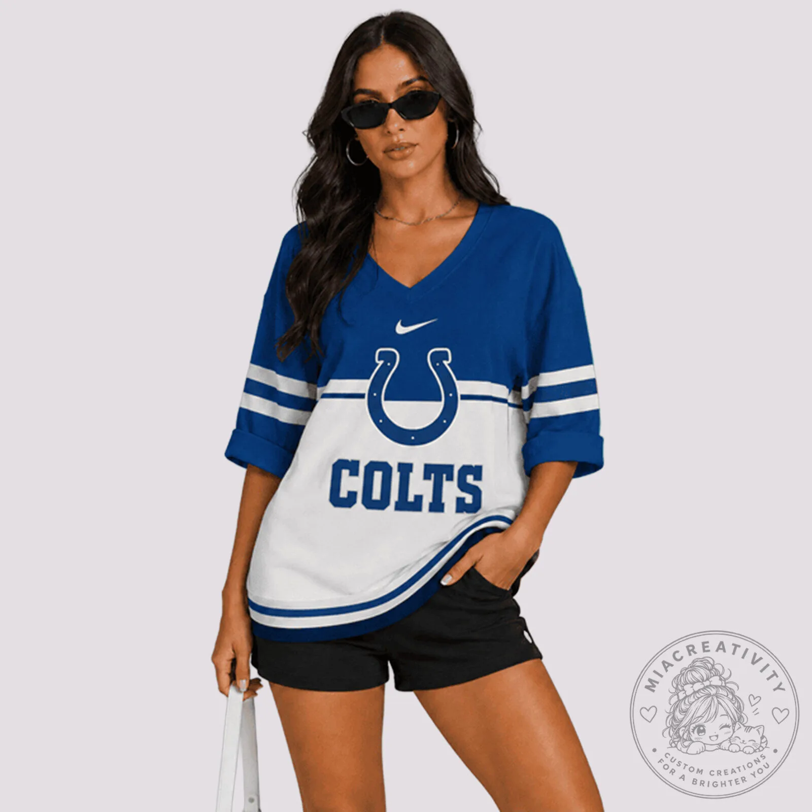 Indianapolis Colts Nike NFL Football Team Women's V-Neck Long Sleeve Shirt