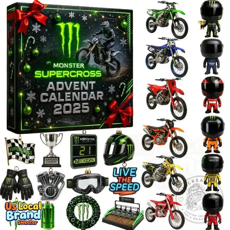 Monster Energy Supercross Advent Calendar 2025 with Mini Motocross Bikes