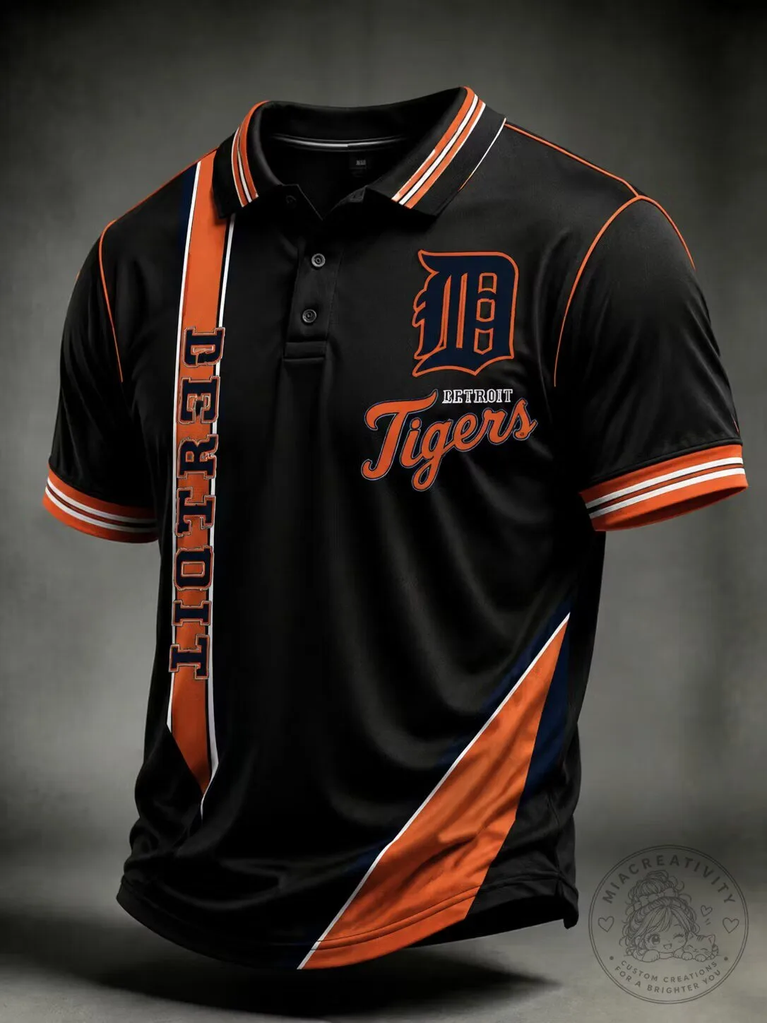 Detroit Tigers Polo Shirt with Vintage Design and Embroidered Logo