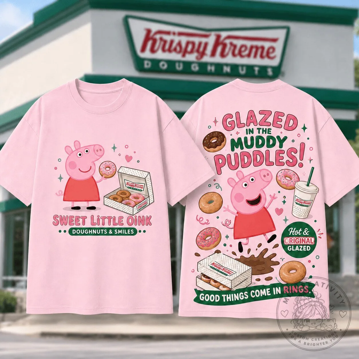 Peppa Pig Krispy Kreme Happiness Comes Fresh Daily T-Shirt
