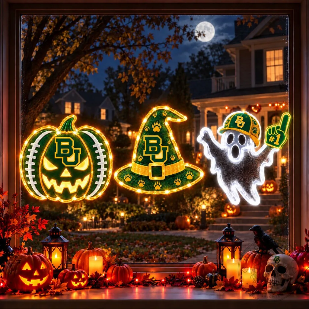 Baylor Bears Halloween Pumpkin Witch Hat Ghost Window Lights Baylor Bears Halloween Pumpkin Witch Hat Ghost Window Lights