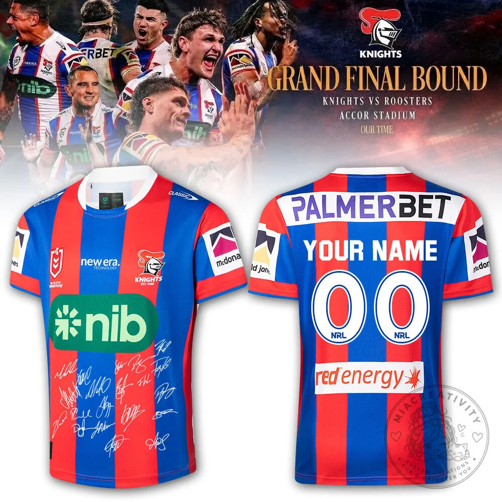 Newcastle Knights Rugby League 2026 Grand Final Squad Signed Home Rugby Jersey