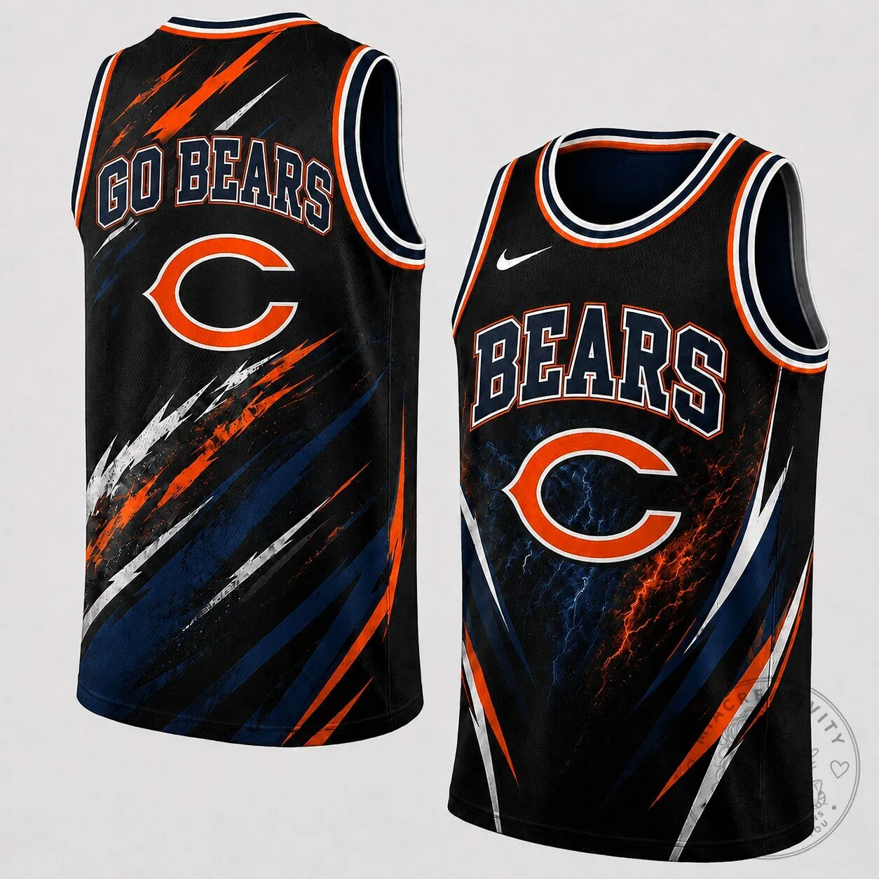 Chicago Bears National Football League Abstract Scratch Sports Tank Top