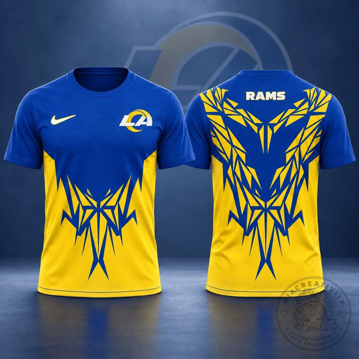 Los Angeles Rams NFL Fan Shirt Tribal Graphic Short Sleeve T-Shirt