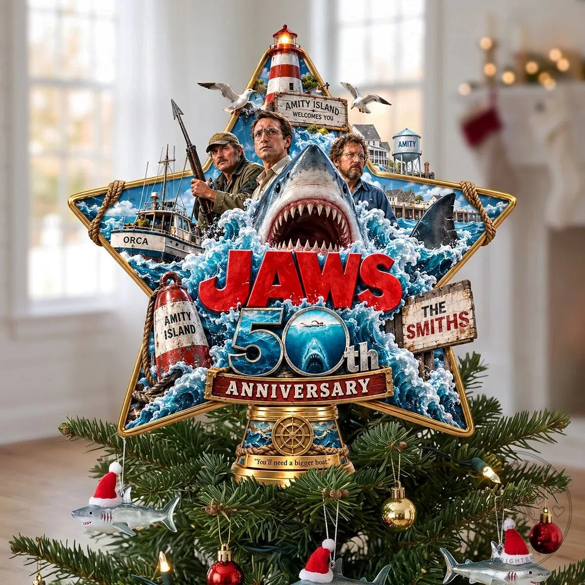 Jaws 50th Anniversary Amity Island Christmas Tree Topper