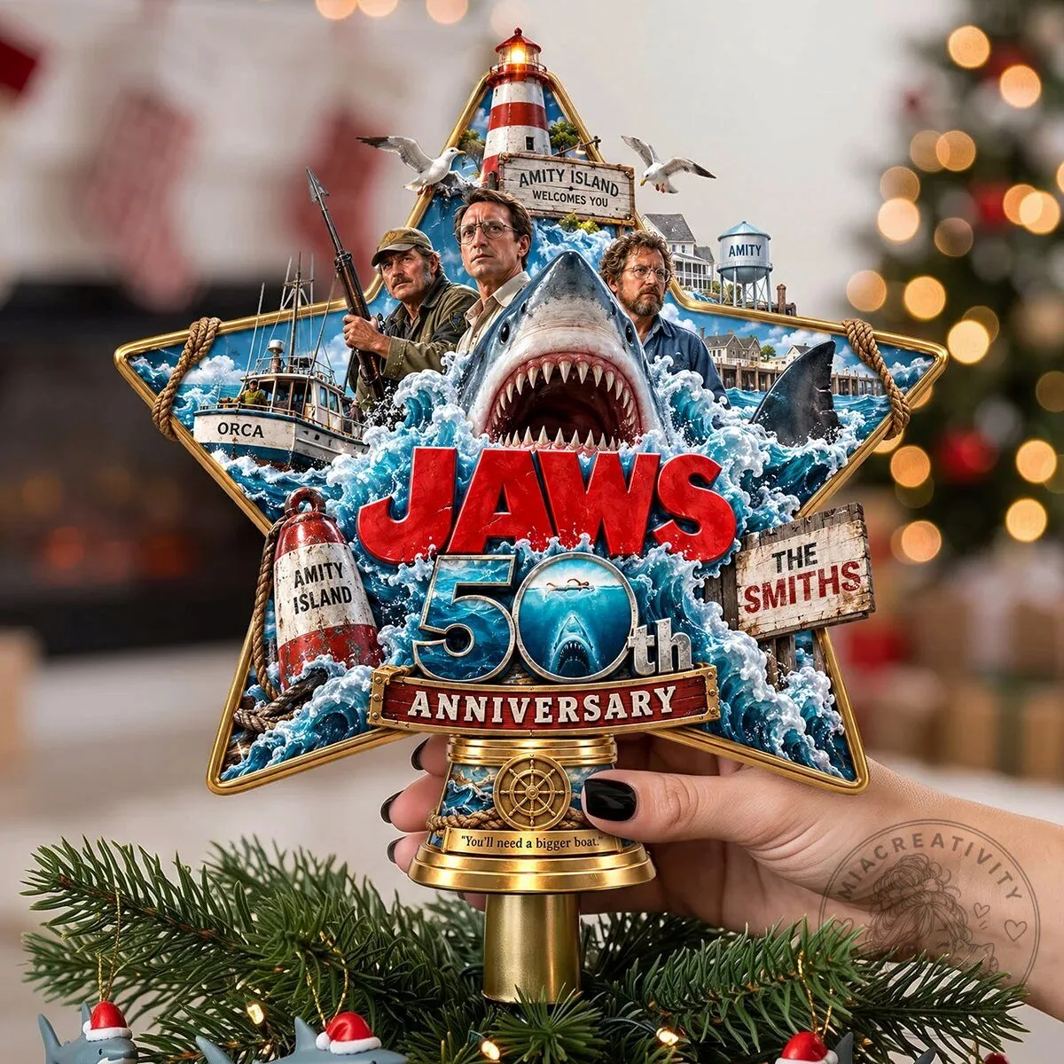 Jaws 50th Anniversary Amity Island Christmas Tree Topper 11 Jaws 50th Anniversary Amity Island Christmas Tree Topper
