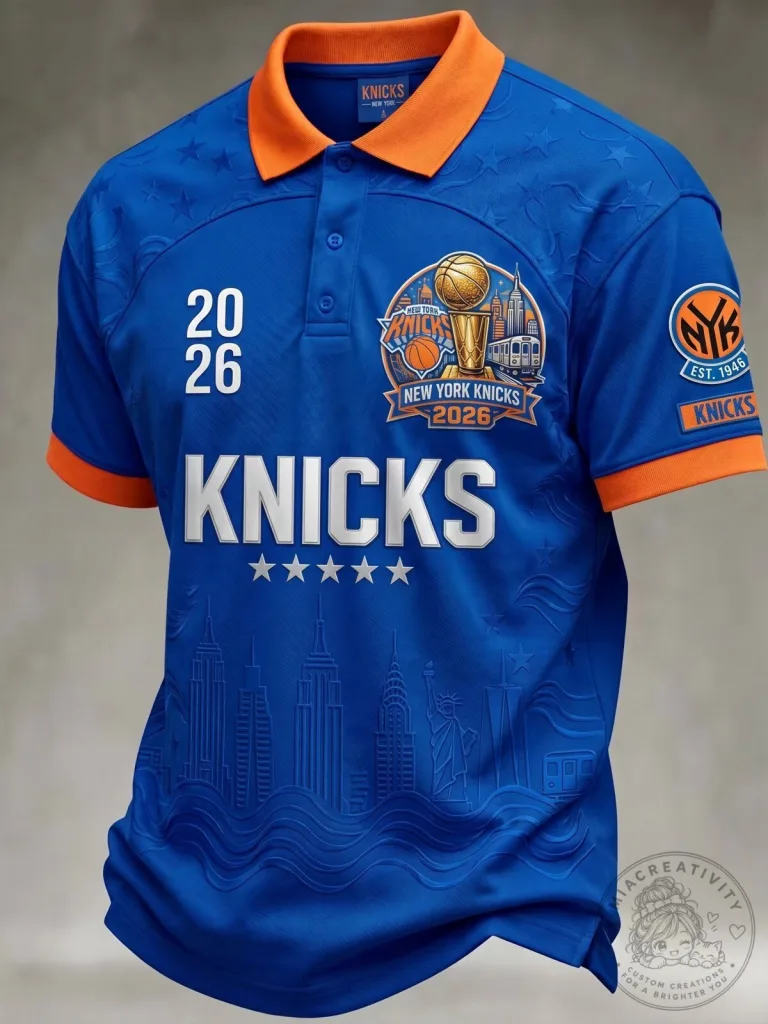 Men's Polo Shirt for Basketball Fans of the New York Knicks