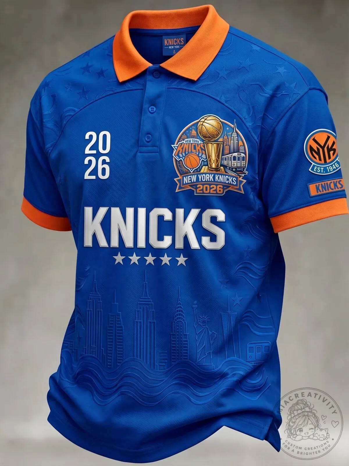 Men's Polo Shirt for Basketball Fans of the New York Knicks