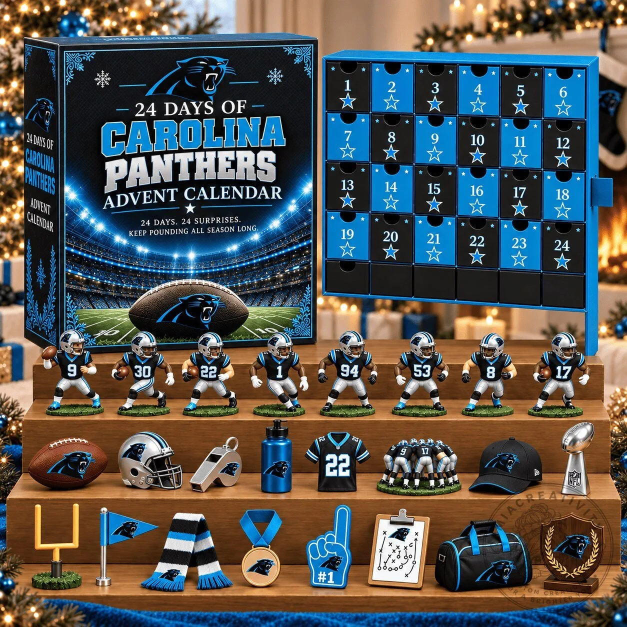 Carolina Panthers Football Team 24 Day Advent Calendar with Figurines 3 Carolina Panthers Football Team 24 Day Advent Calendar with Figurines