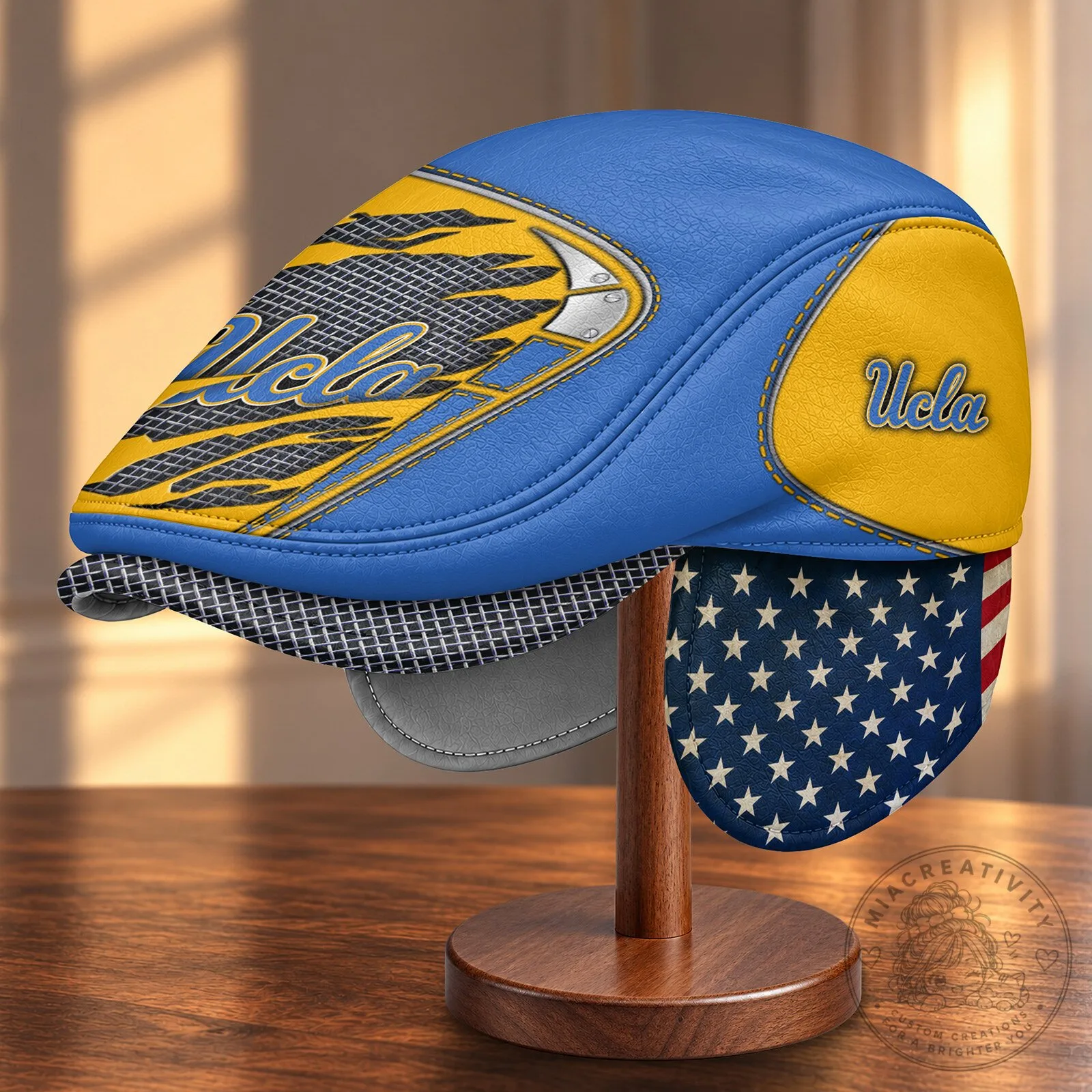 UCLA Bruins NCAA Flat Cap with Foldable Ear Flaps