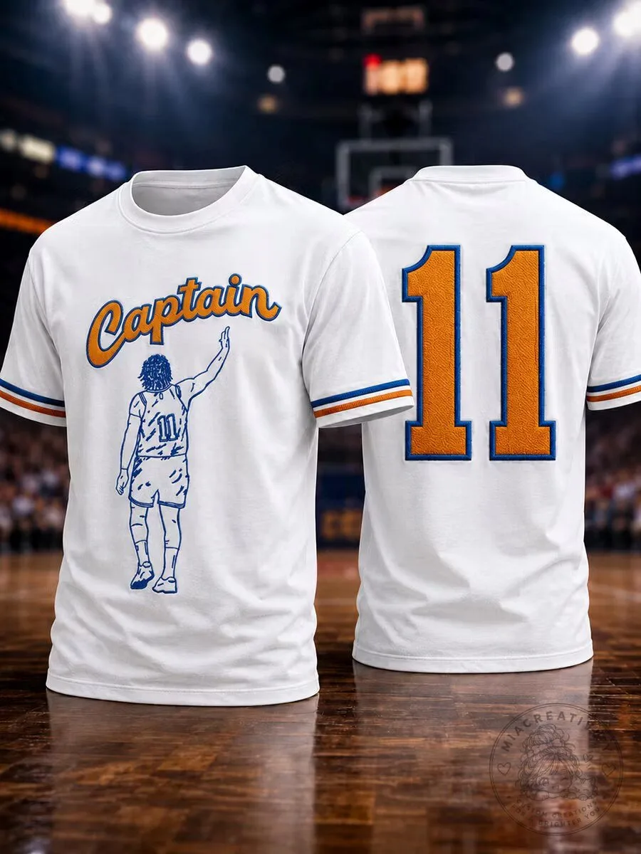 Men's Classic Basketball Fan Captain Graphic Print T-shirt