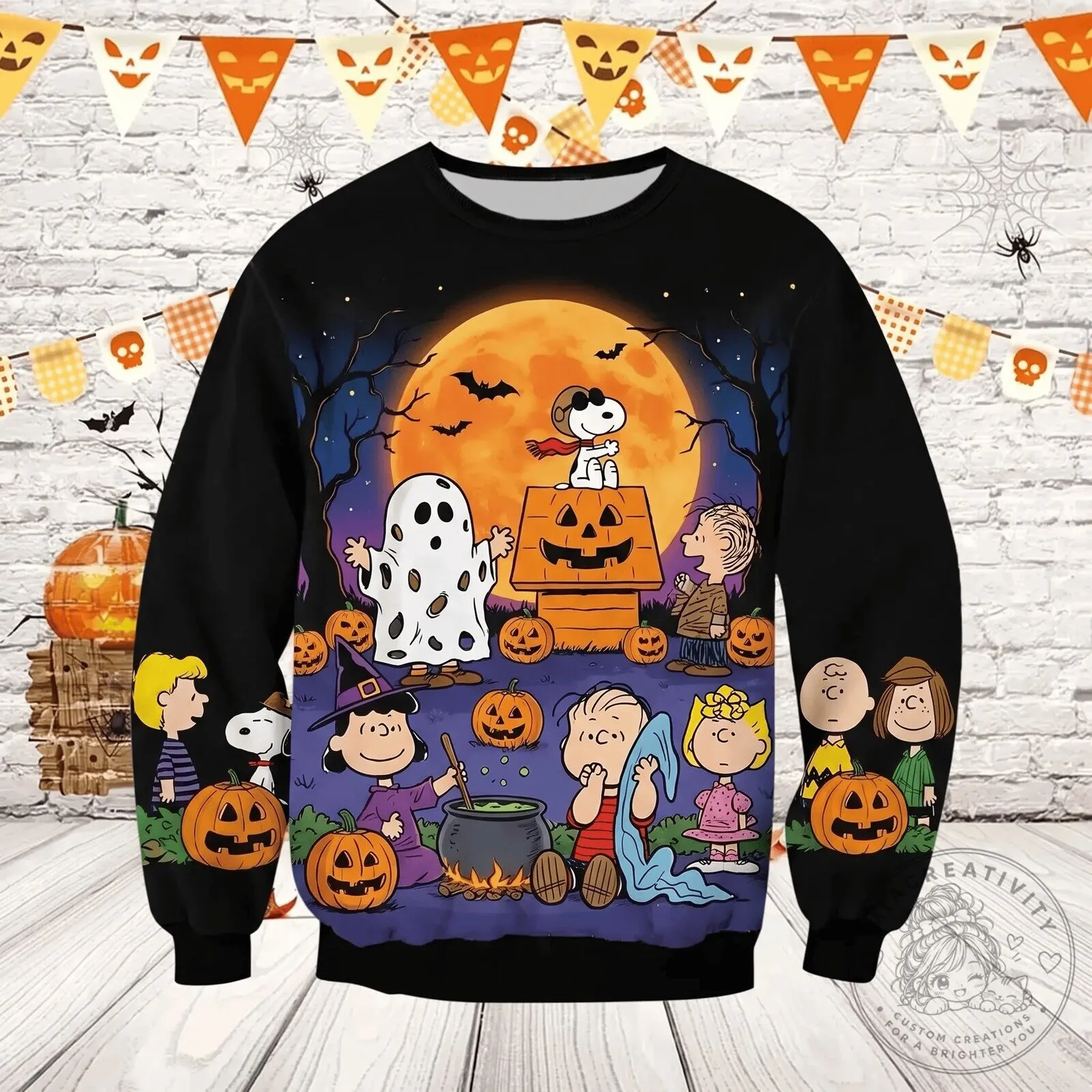 Snoopy Peanuts Gang Halloween Full Moon Spooky Night Sweatshirt