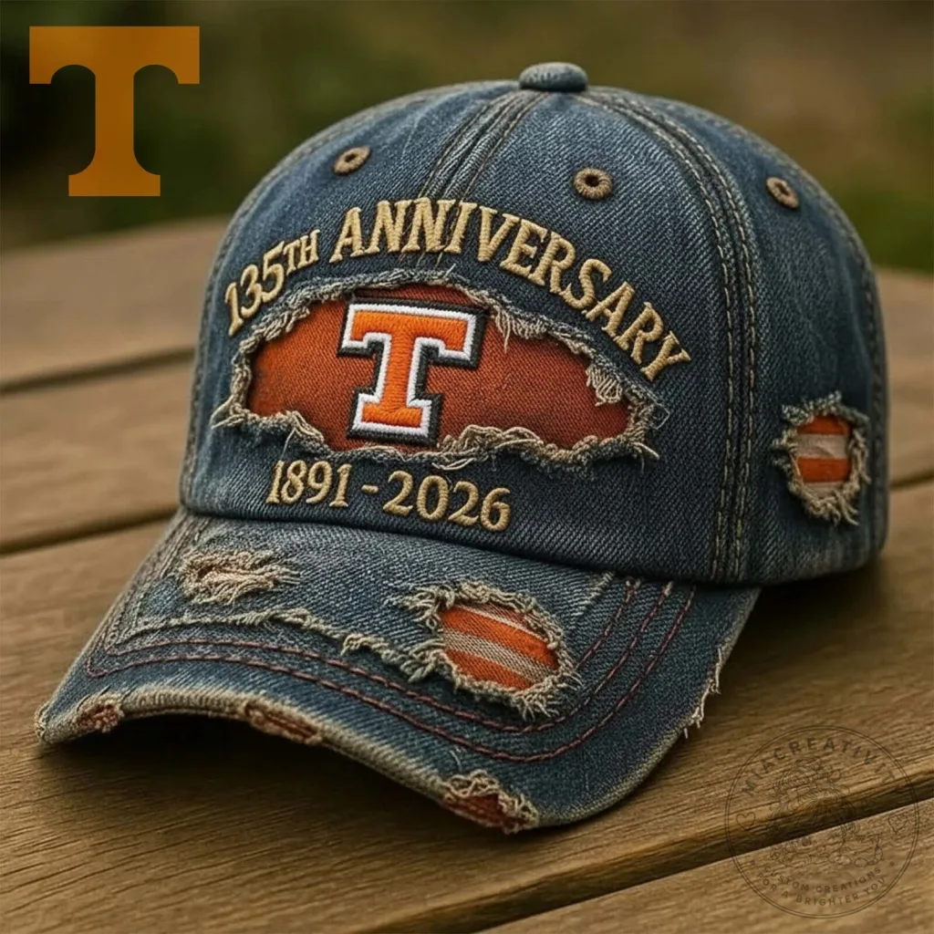 Tennessee Volunteers 135th Anniversary Distressed Denim Cap Hat Tennessee Volunteers 135th Anniversary Distressed Denim Cap Hat