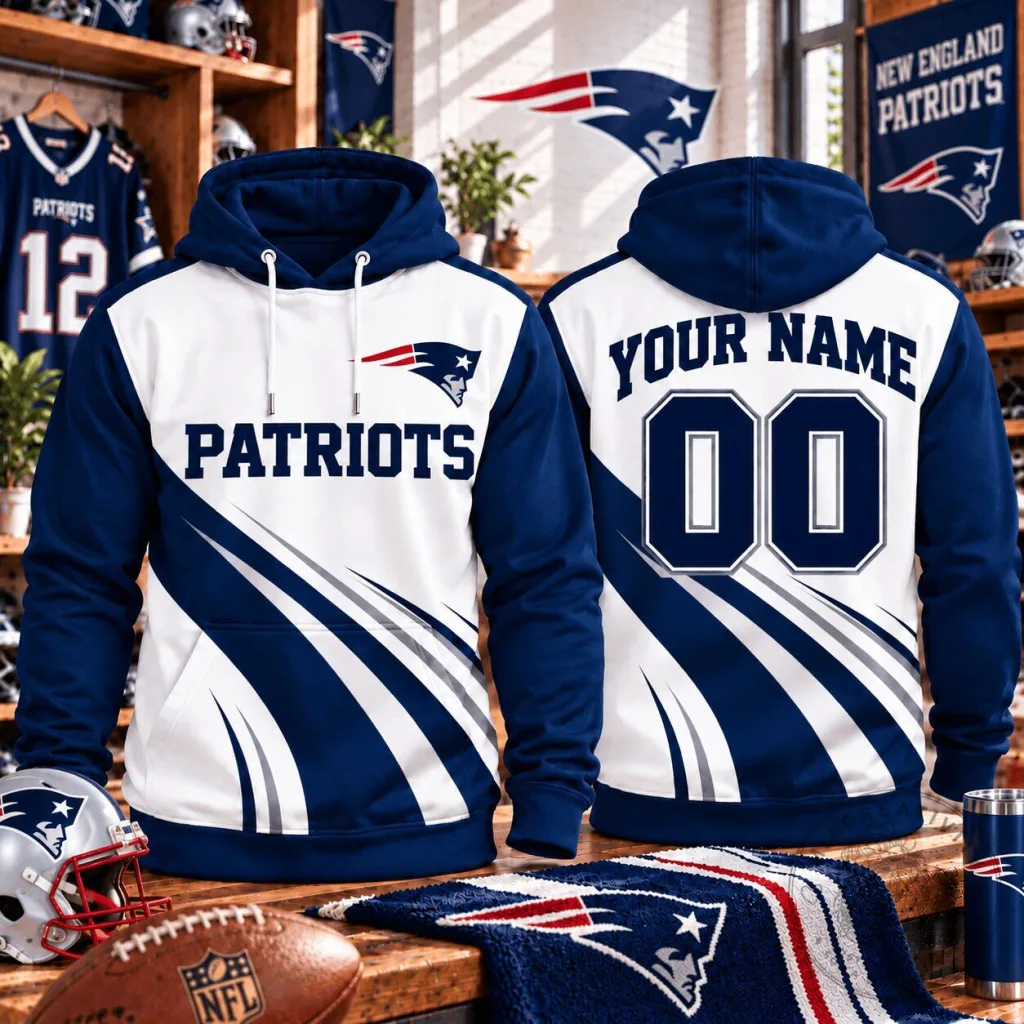 New England Patriots Custom Name And Number Hoodie New England Patriots Custom Name And Number Hoodie