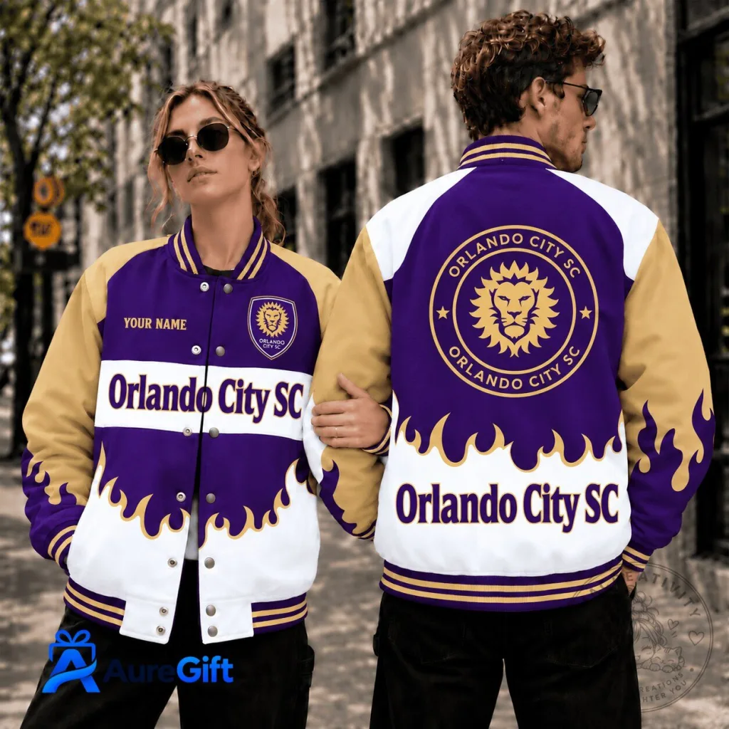 Orlando City SC MLS Personalized Baseball Jacket Orlando City SC MLS Personalized Baseball Jacket