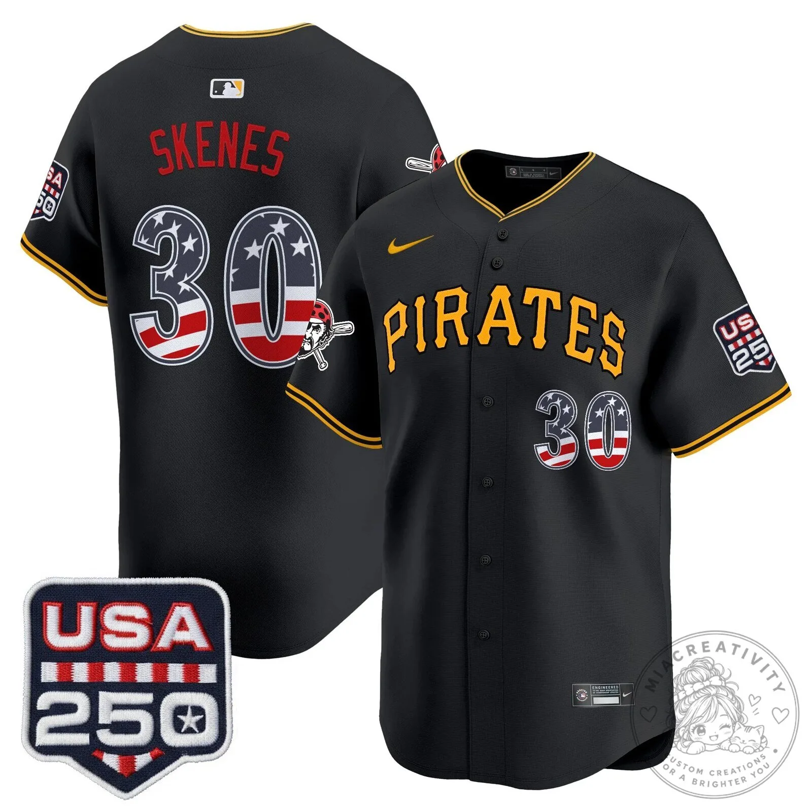 Pittsburgh Pirates Paul Skenes Fourth of July USA 250 Limited Baseball Jersey