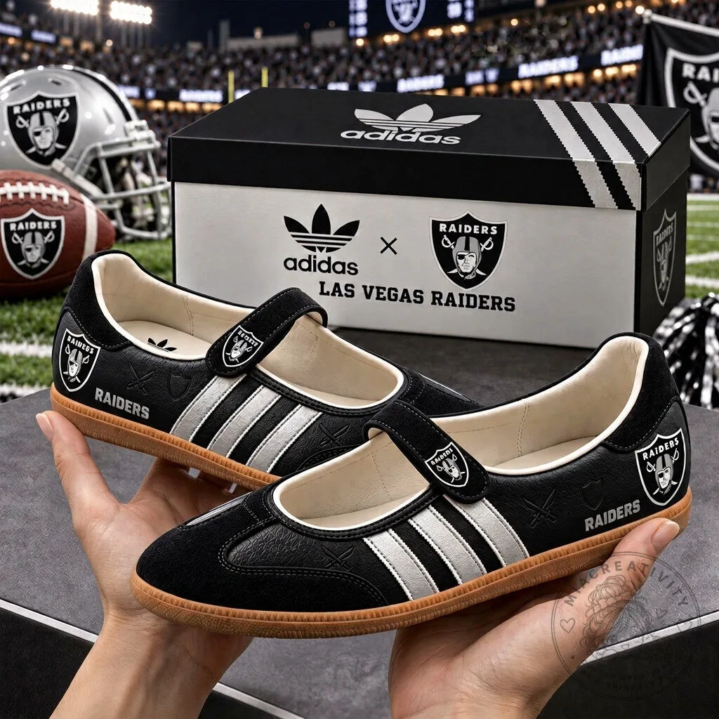 Las Vegas Raiders NFL Team Logo Black Mary Jane Shoes