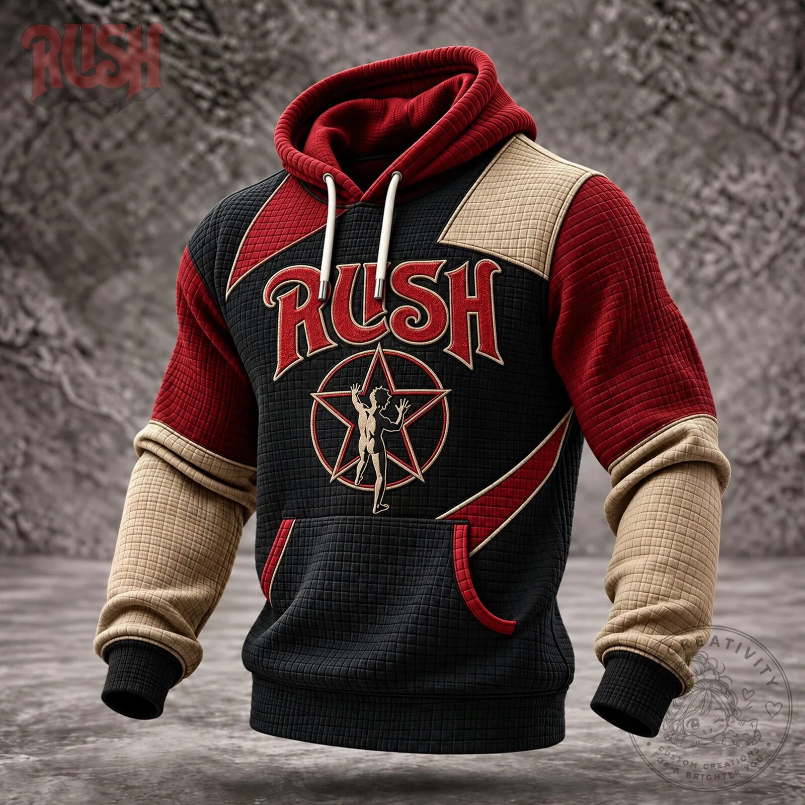 Rush Band Starman Logo Black Red Hoodie