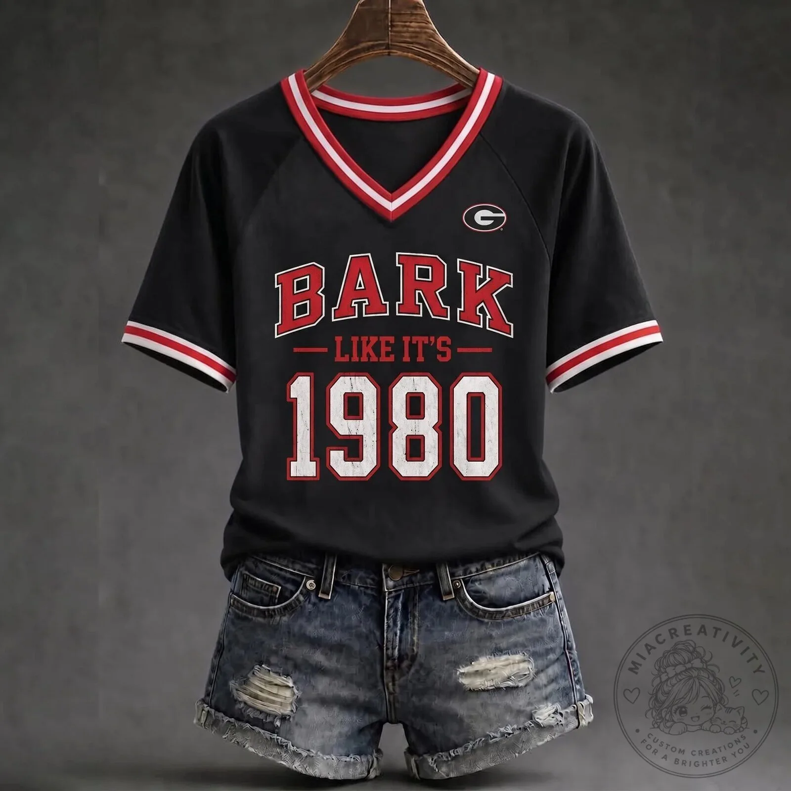 Georgia Bulldogs Bark Like It's 1980 Vintage Style Baseball Jersey