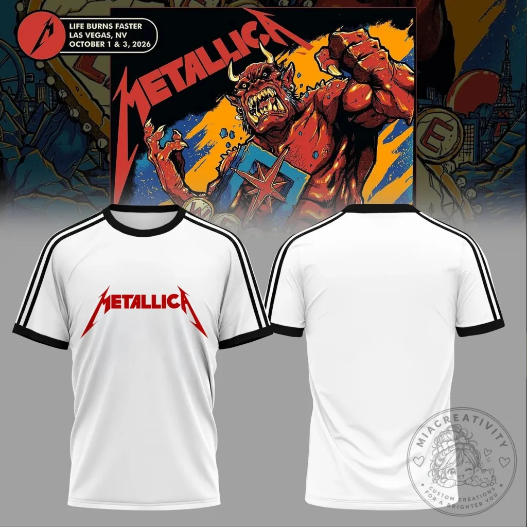 Metallica Life Burns Faster Las Vegas M72 World Tour T-Shirt Metallica Life Burns Faster Las Vegas M72 World Tour T-Shirt