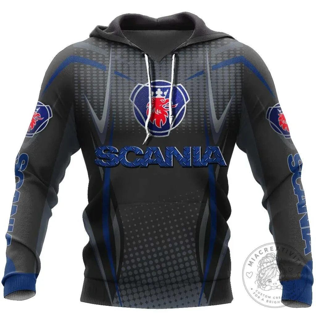 Scania Trucker Limited Edition Gray and Blue Hoodie 2 Scania Trucker Limited Edition Gray and Blue Hoodie