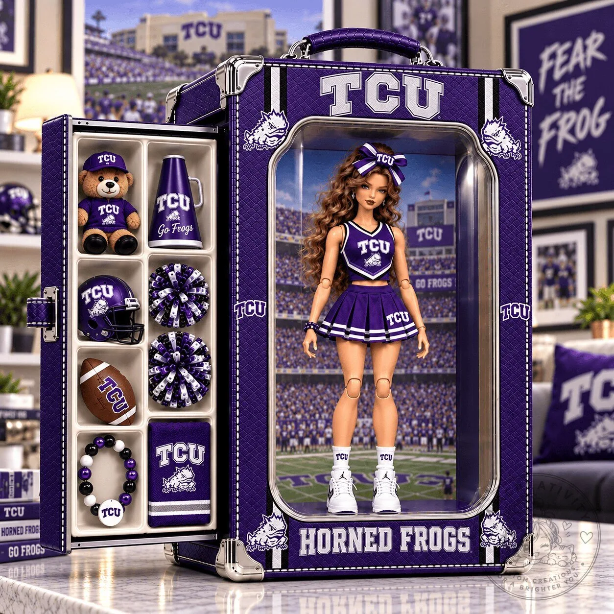 TCU Horned Frogs Cheerleader Commemorative Doll Set