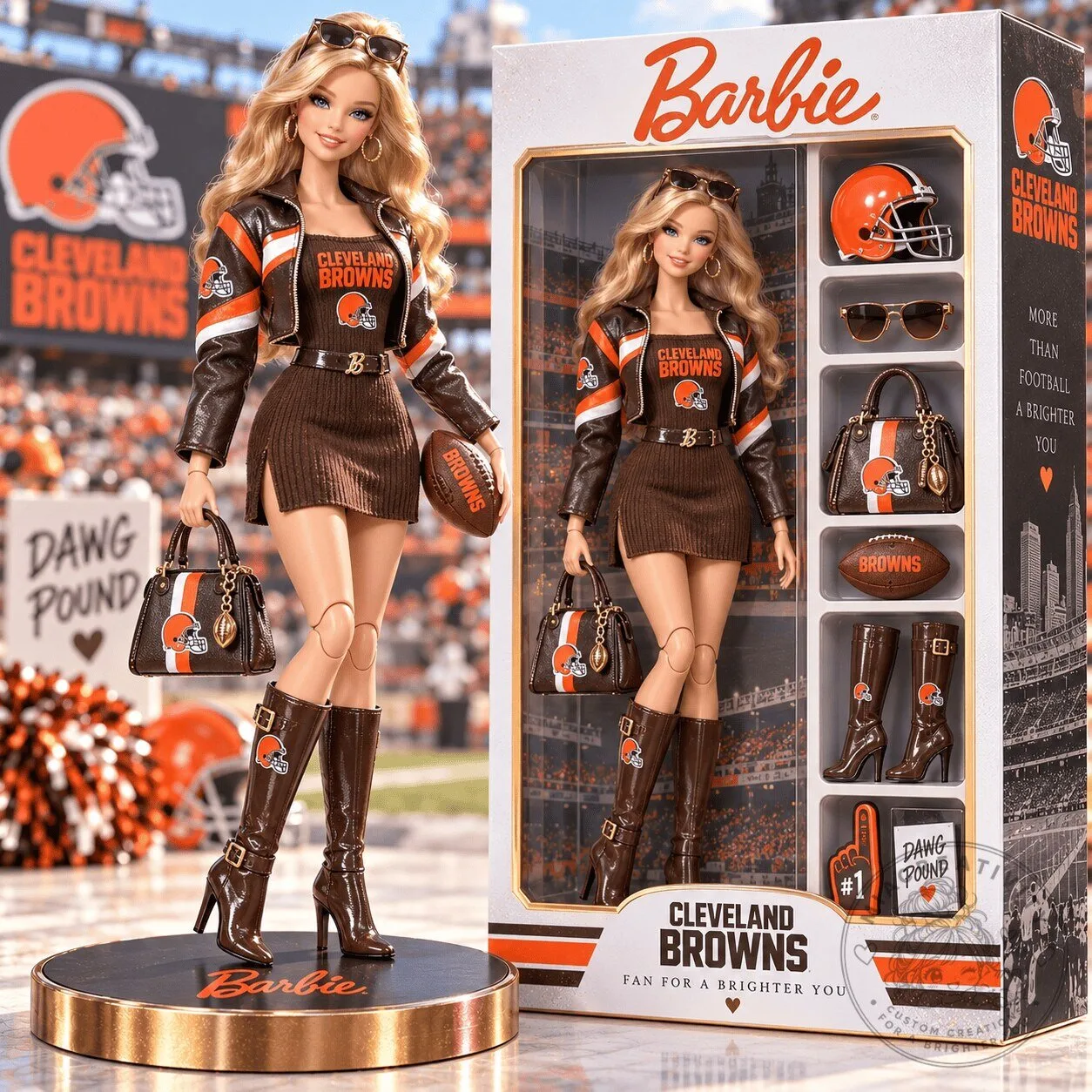 Barbie Cleveland Browns NFL Football Commemorative Collectible Figurine