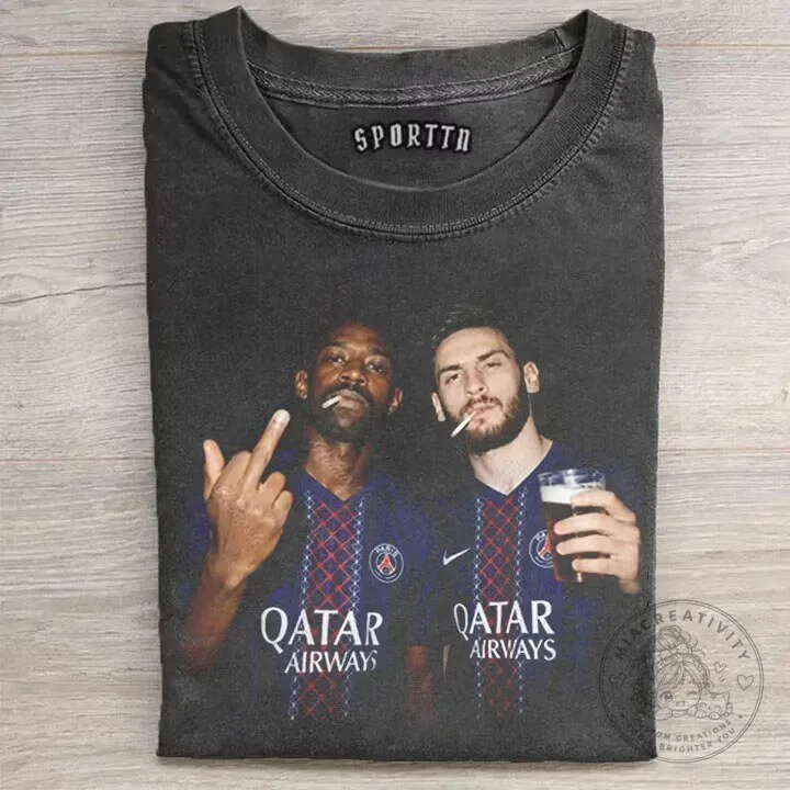 Ousmane Dembélé Khvicha Kvaratskhelia PSG Football Club Fan T-Shirt