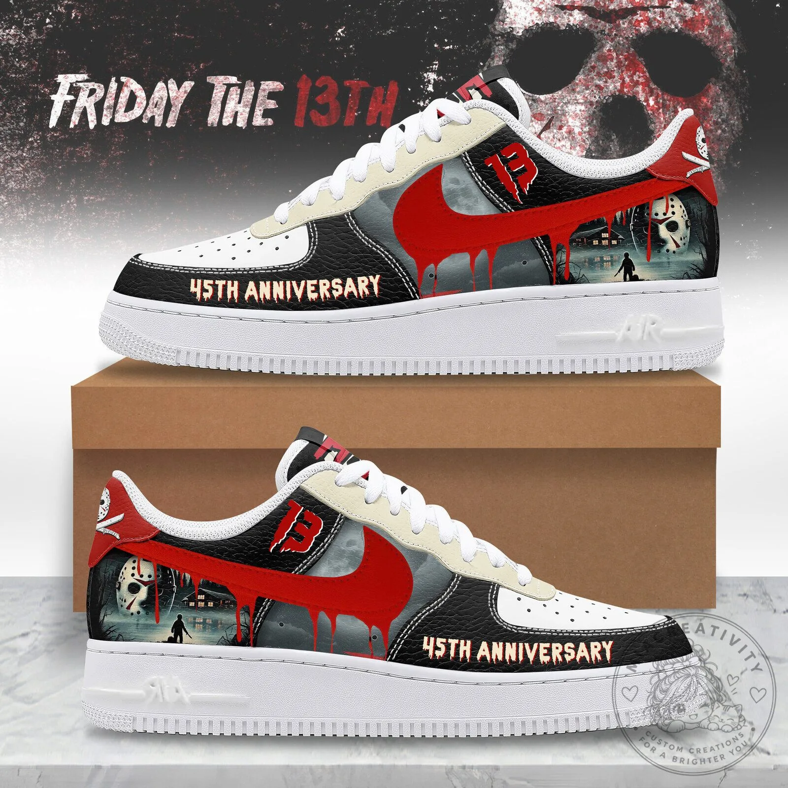 Friday the 13th 45th Anniversary Horror Movie Custom Sneakers 2 Friday the 13th 45th Anniversary Horror Movie Custom Sneakers