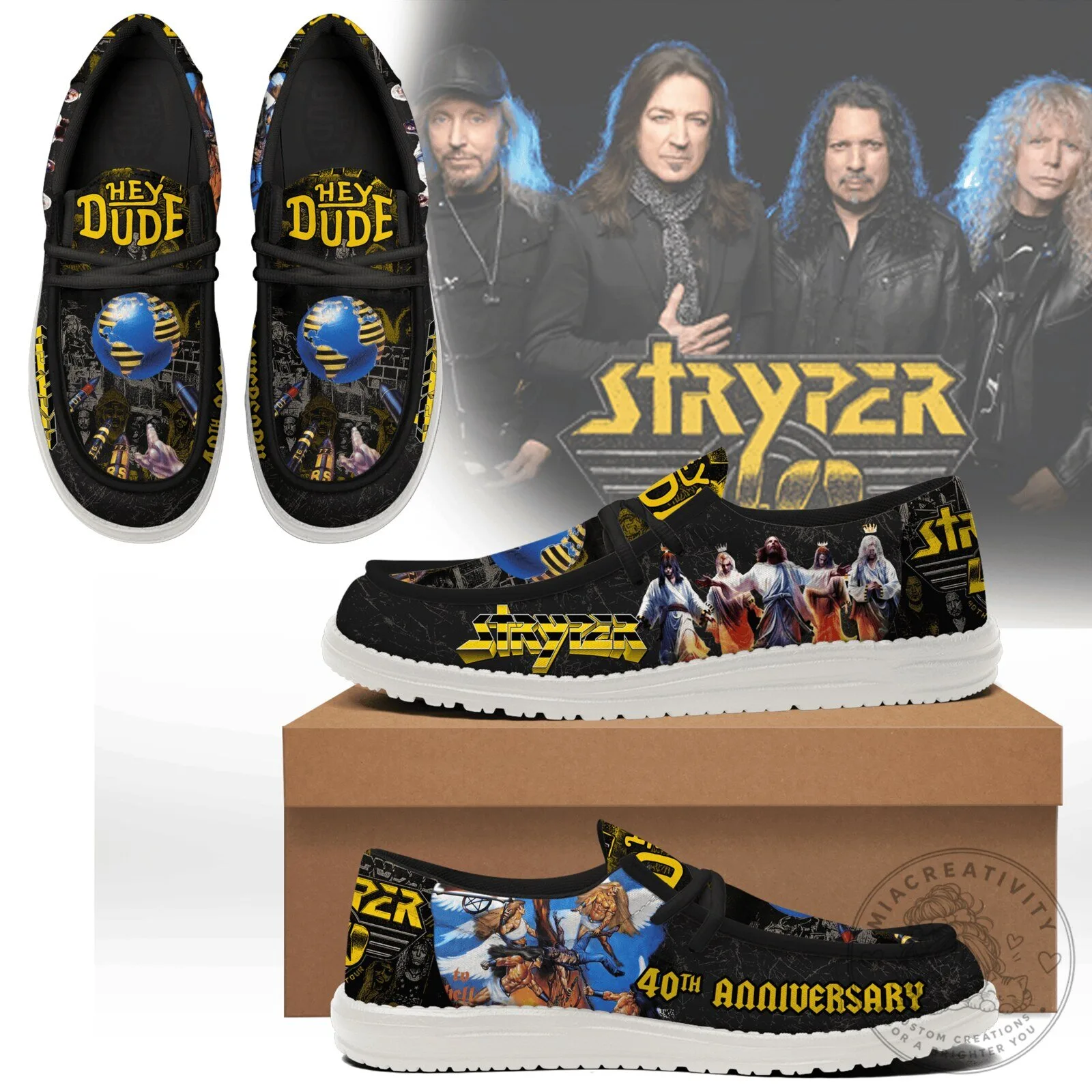 Stryper Band Hey Dude Style Loafer Shoes 40th Anniversary