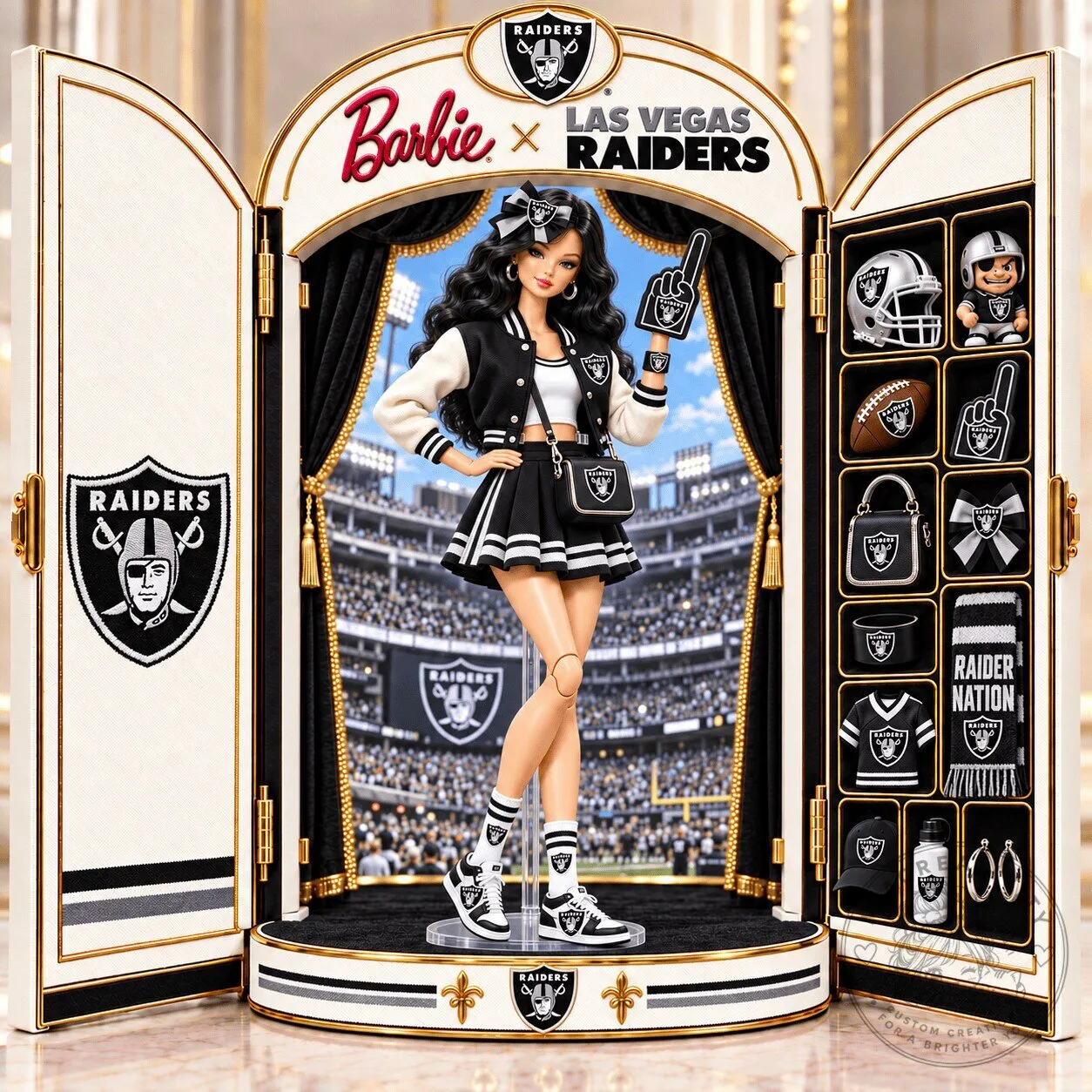 Barbie Las Vegas Raiders Football Fan Collectible Doll with Accessories