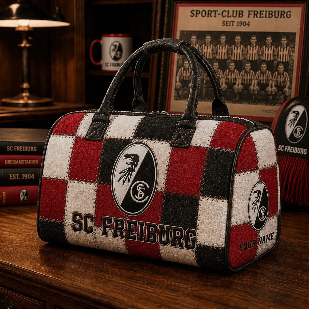 SC Freiburg Bundesliga Patchwork Quilted Duffel Bag SC Freiburg Bundesliga Patchwork Quilted Duffel Bag