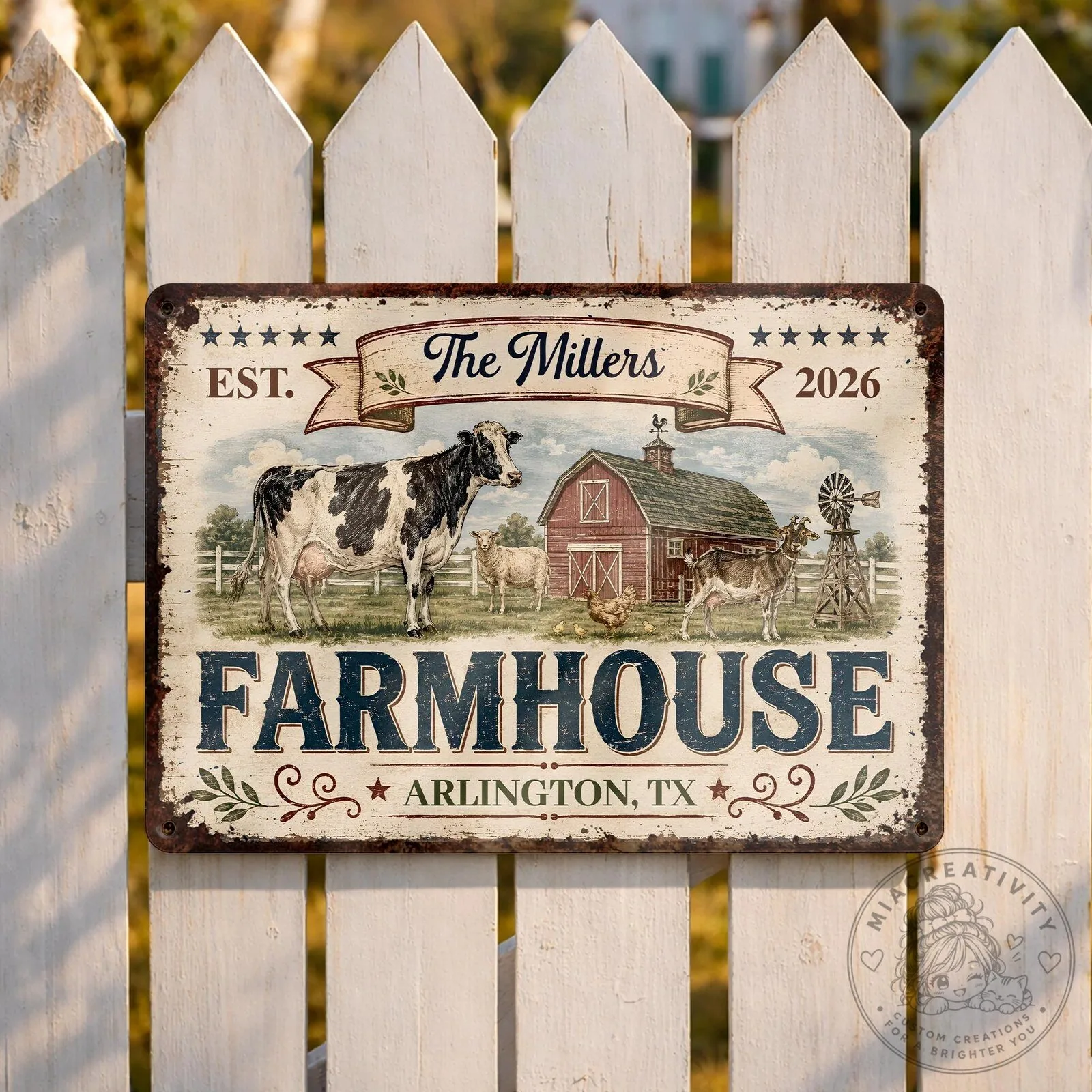 Personalized Farmhouse Family Name and Established Date Metal Sign 15 Personalized Farmhouse Family Name and Established Date Metal Sign