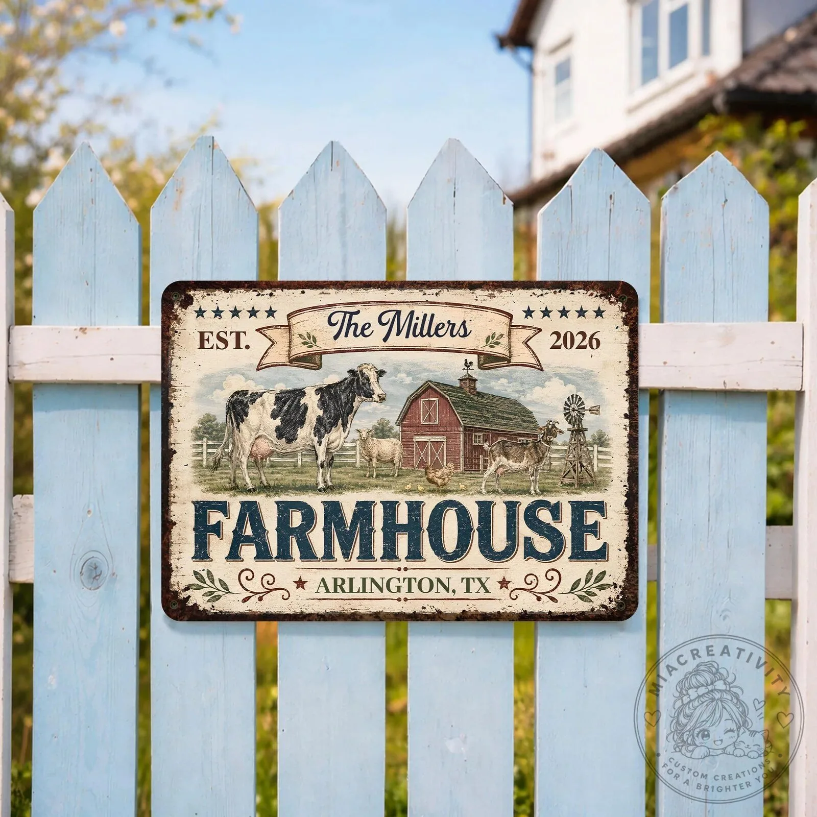 Personalized Farmhouse Family Name and Established Date Metal Sign 16 Personalized Farmhouse Family Name and Established Date Metal Sign