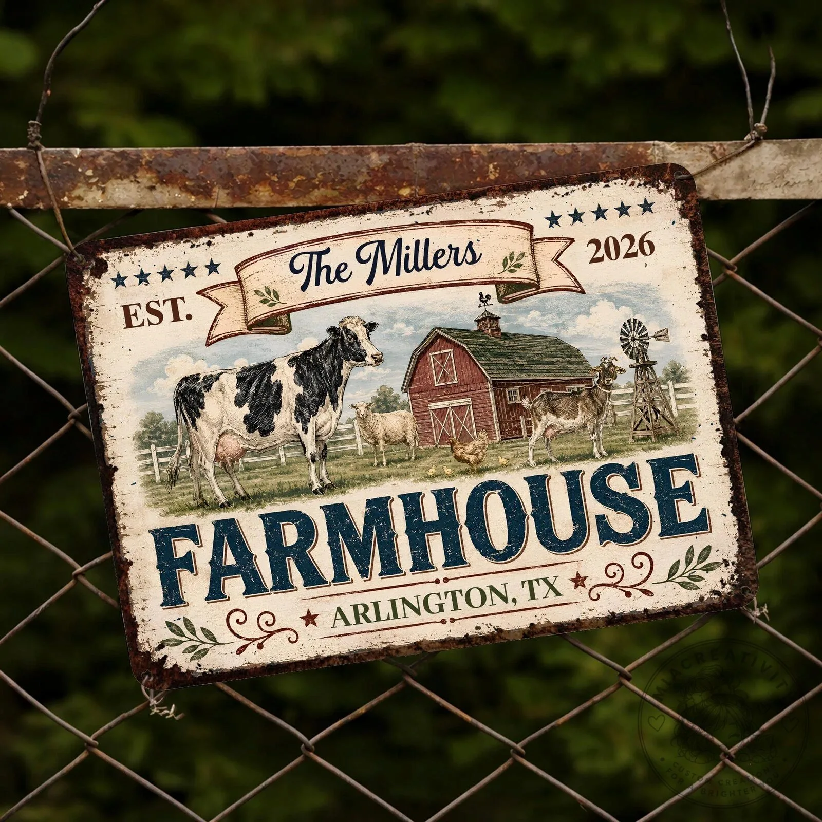 Personalized Farmhouse Family Name and Established Date Metal Sign 17 Personalized Farmhouse Family Name and Established Date Metal Sign