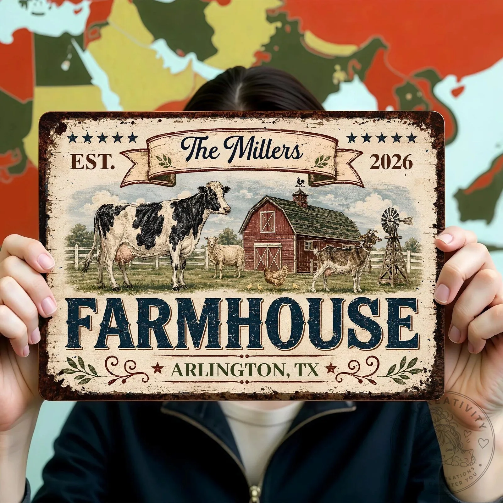 Personalized Farmhouse Family Name and Established Date Metal Sign 18 Personalized Farmhouse Family Name and Established Date Metal Sign