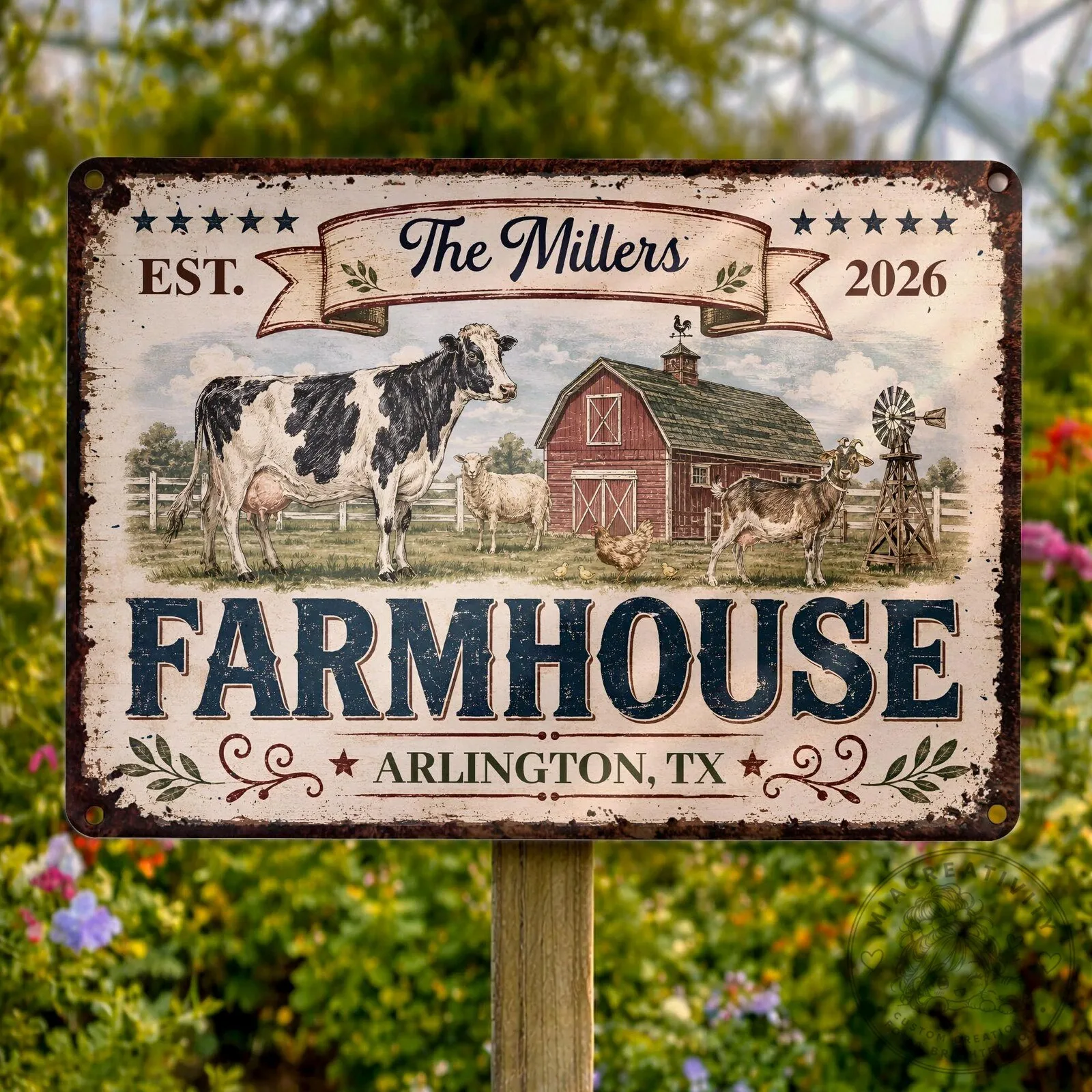 Personalized Farmhouse Family Name and Established Date Metal Sign 19 Personalized Farmhouse Family Name and Established Date Metal Sign