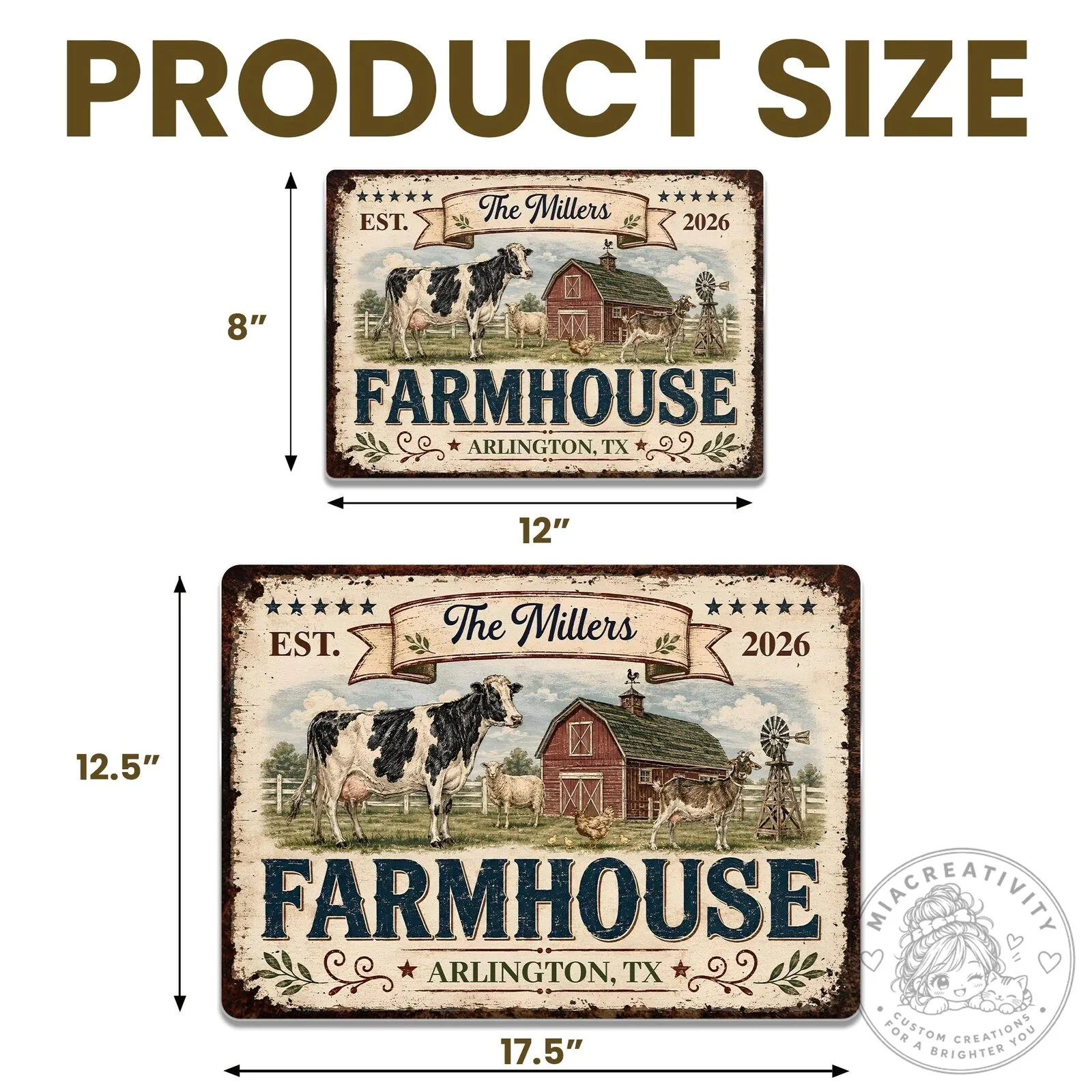 Personalized Farmhouse Family Name and Established Date Metal Sign 21 Personalized Farmhouse Family Name and Established Date Metal Sign