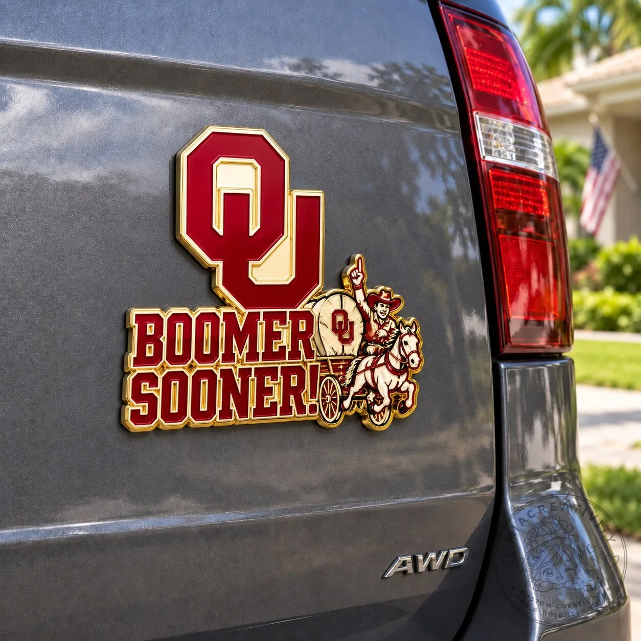 Oklahoma Sooners Boomer Sooner NCAA College Football Car Decal Sticker