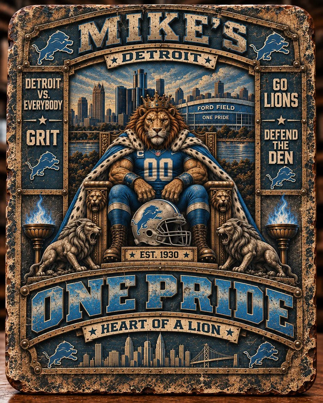 Dallas Cowboys America's Team Mike's Man Cave Wooden Wall Art Sign 53 Dallas Cowboys America