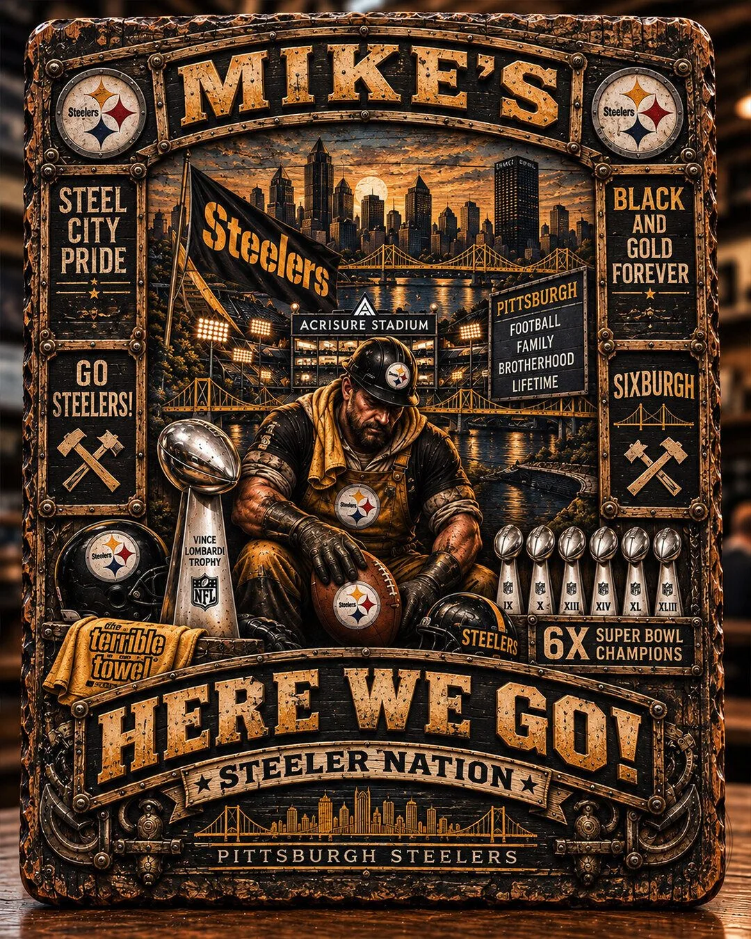 Dallas Cowboys America's Team Mike's Man Cave Wooden Wall Art Sign 63 Dallas Cowboys America