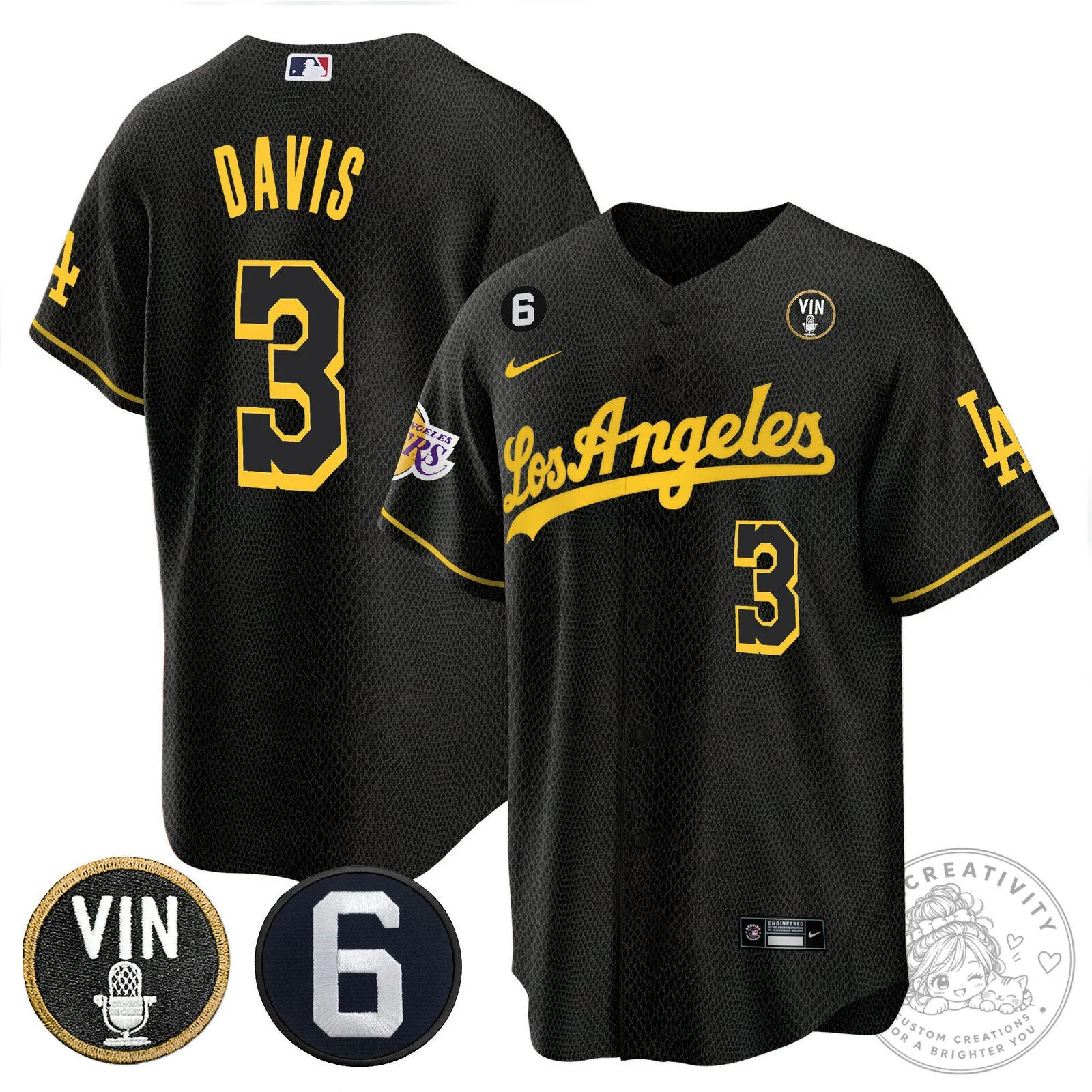 Los Angeles Dodgers Kobe Bryant Split Baseball Jersey - Mia