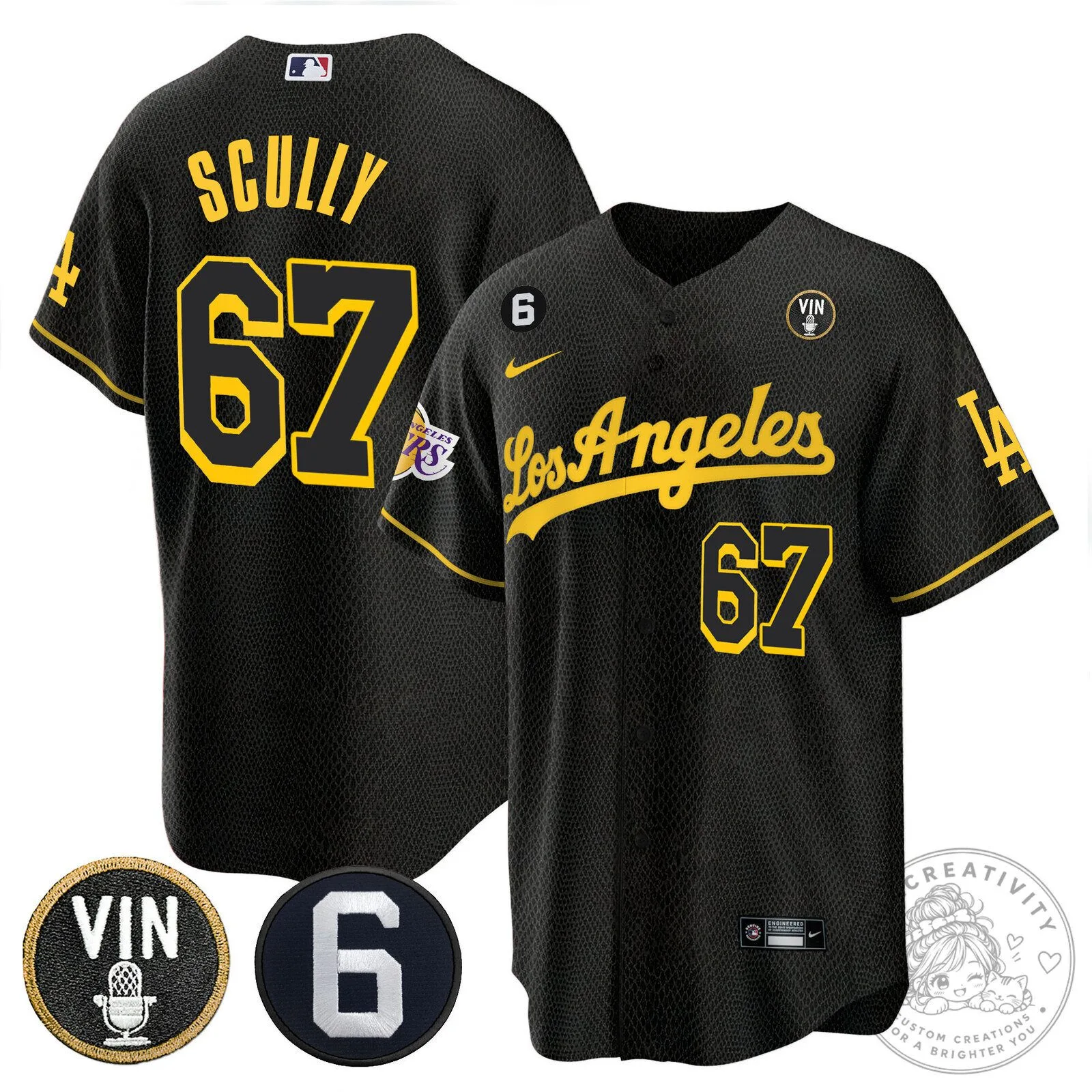 Los Angeles Dodgers Kobe Bryant Split Baseball Jersey - Mia
