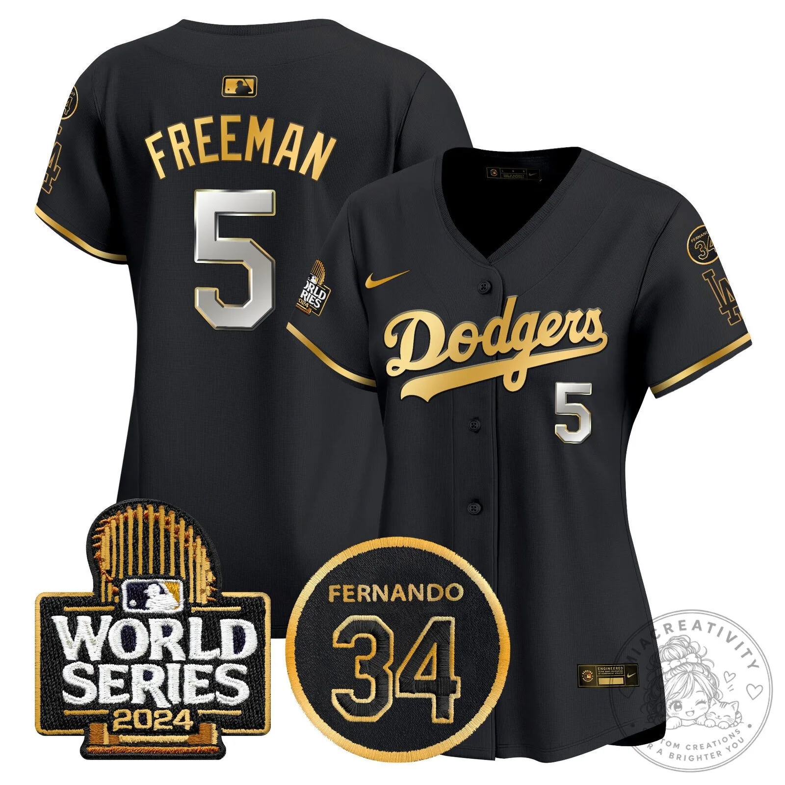 Los Angeles Dodgers Fernando Valenzuela 2024 World Series Black Baseball Jersey 56 Los Angeles Dodgers Fernando Valenzuela 2024 World Series Black Baseball Jersey