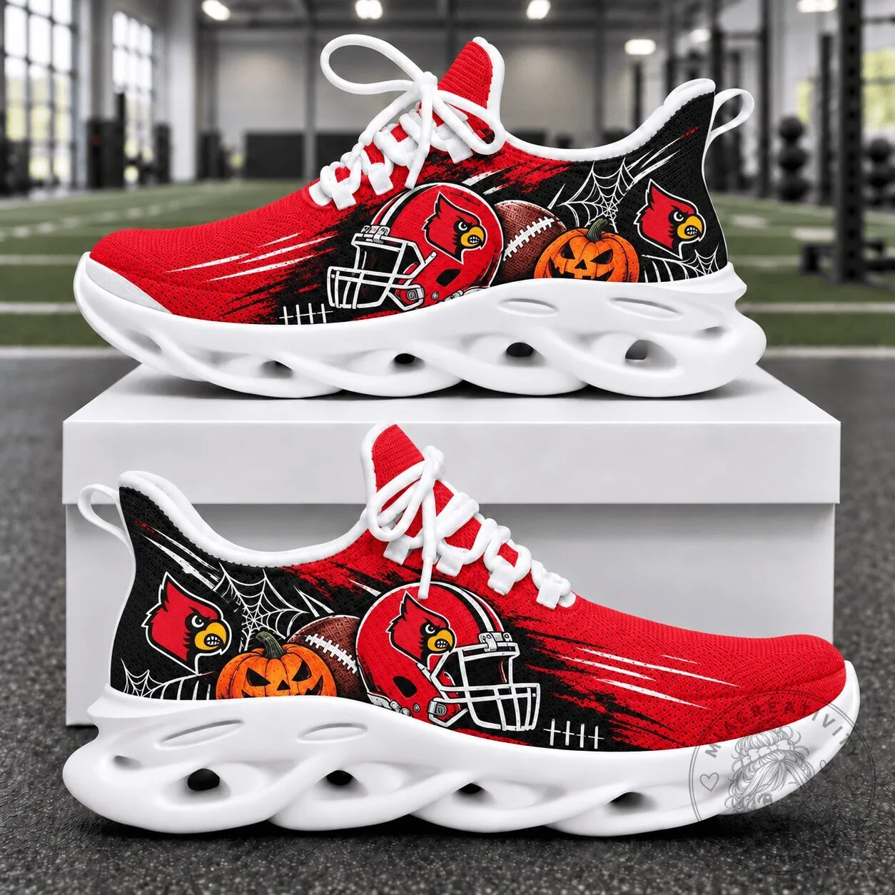 Louisville Cardinals Halloween Football Team Chunky Sneakers Shoes